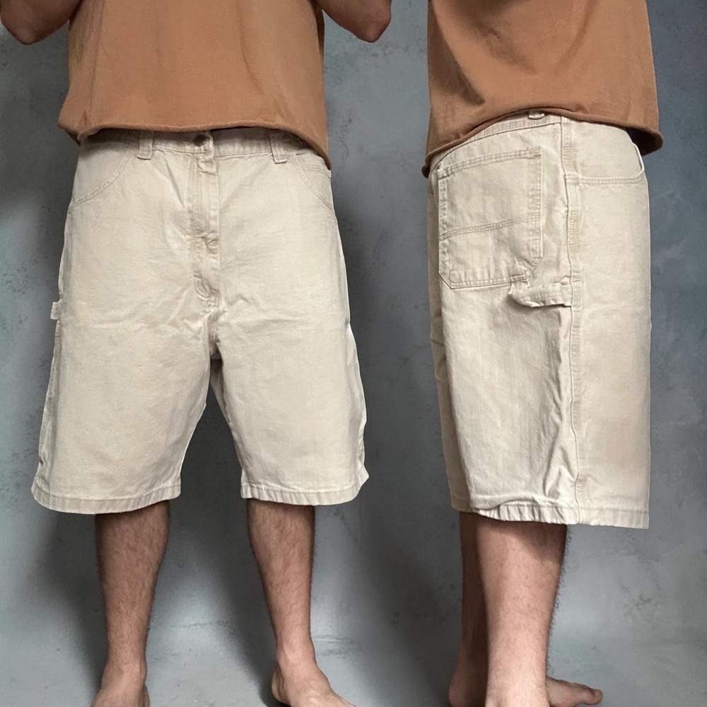 Wrangler Hero Tan Carpenter Shorts Baggy Skater Y2K Retro Size 38